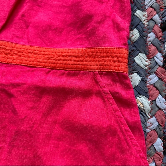 Boden Hot Pink Linen Notch Neck Sleeveless Shift Dress Women’s Size 6 Summer - Picture 8 of 16